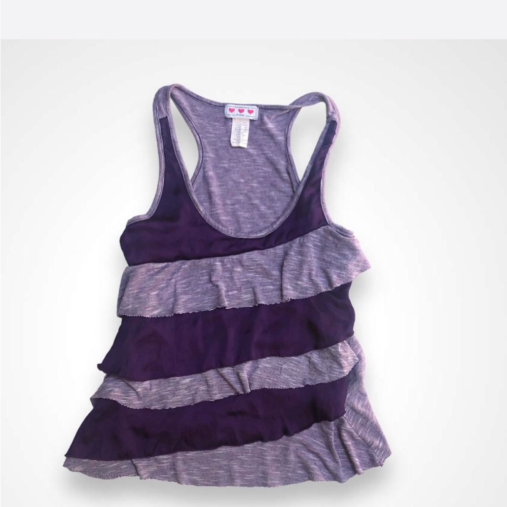 Trixxi Purple Striped Tank Top Y2K Small